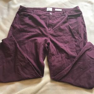 Burgundy twill pants